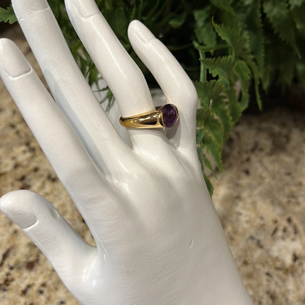 18K Over 925 Silver Lab-Created Alexandrite Ring & Earrings Set - Picture 5 of 12